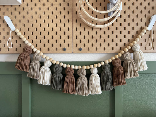 Neutral Yarn Tassel Garland